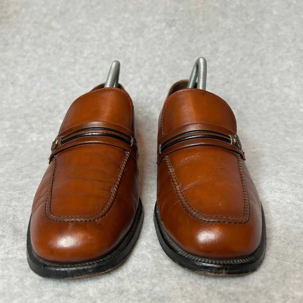 VTG Weyenberg Massagic Air Cushion Brown Leather Loafers 7.5 D USA Dress shoes‎